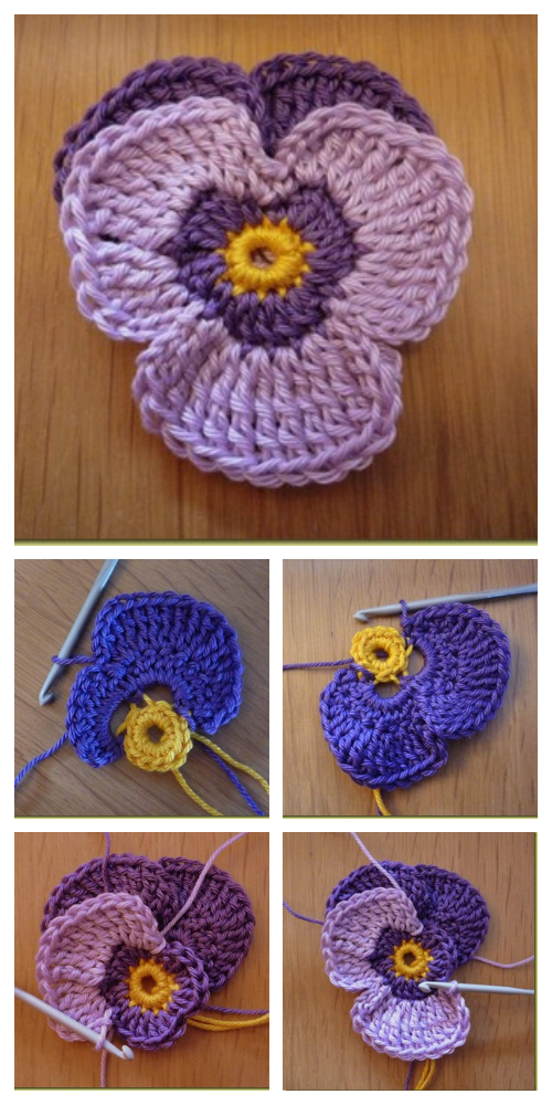 comment faire violettes au crochet 1