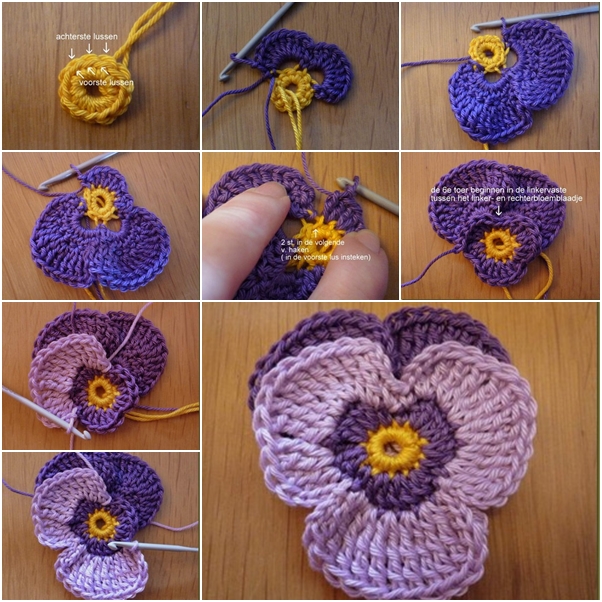 comment faire violettes au crochet