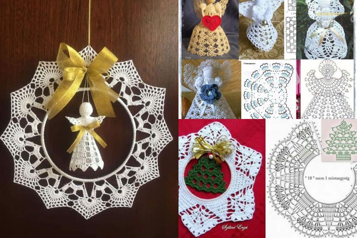 couronne de noel au crochet avec accessoires 10