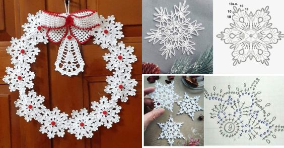 couronne de noel au crochet avec accessoires 6