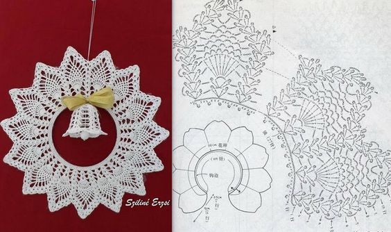 couronne de noel au crochet avec accessoires