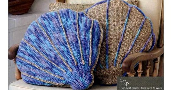 coussin coquillage crochet 1