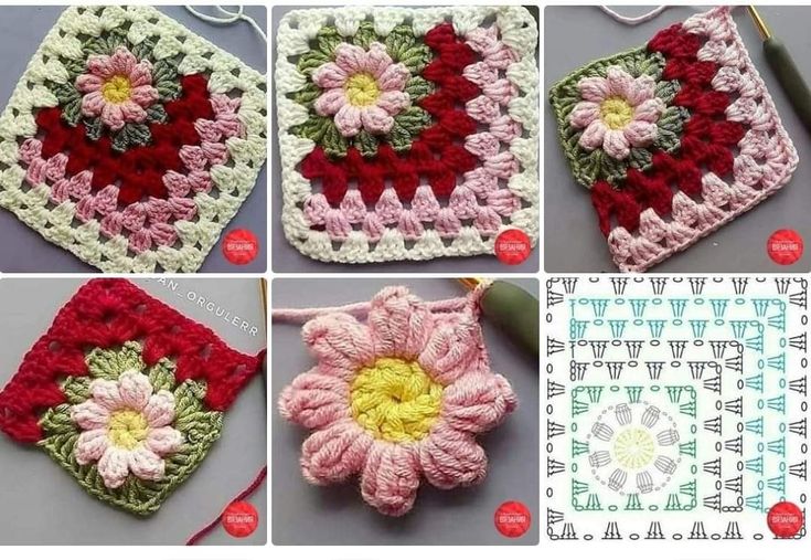 coussins realises avec des carres au crochet 6