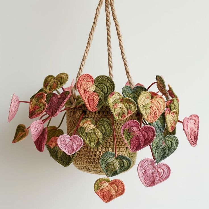 creez des plantes avec des coeurs au crochet 3