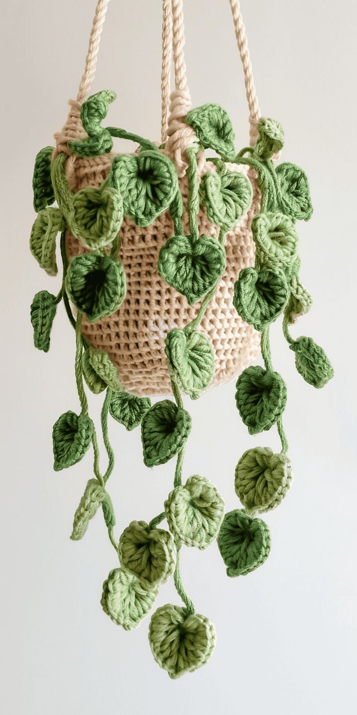 creez des plantes avec des coeurs au crochet 5