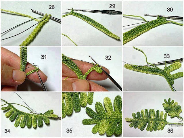 crochet feuilles et leurs motifs 3