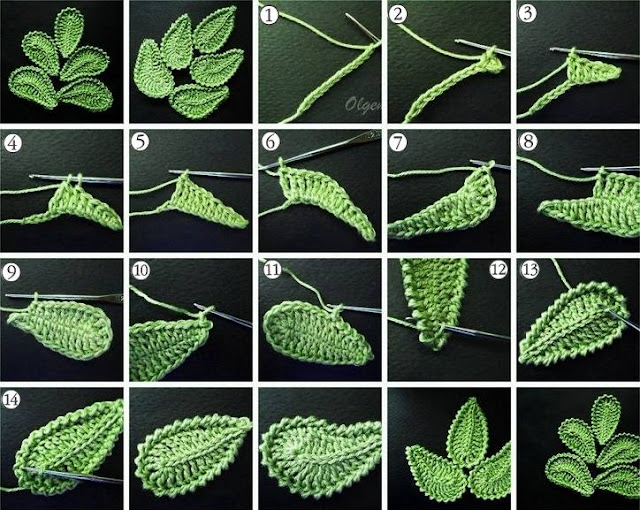 crochet feuilles et leurs motifs 4