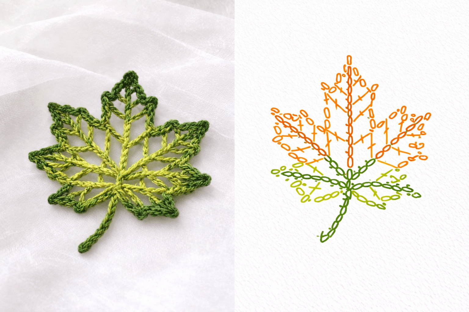 crochet feuilles et leurs motifs 4