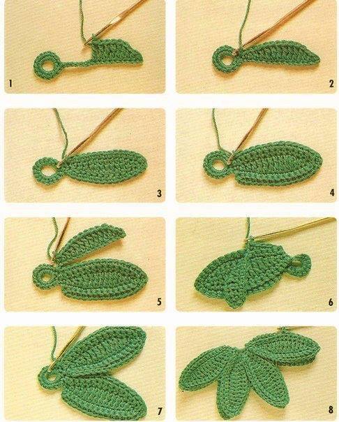 crochet feuilles et leurs motifs 5