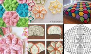 Crochet Hexagone Fleur 3D- Vidéo et inspirations