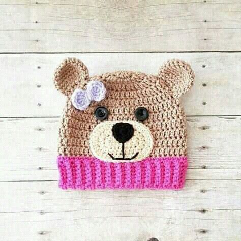 crocheter un chapeau de bebe ours 5