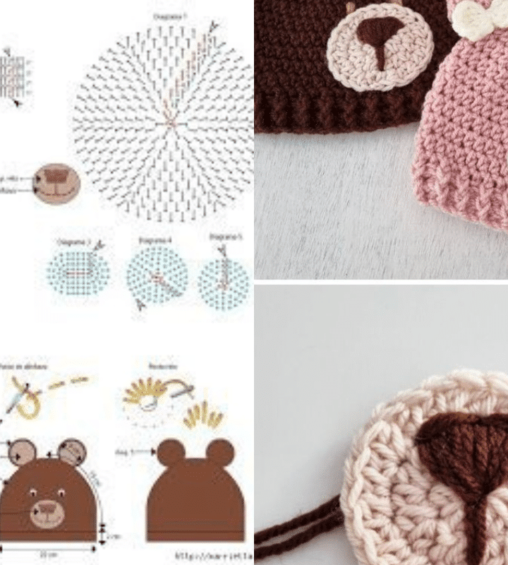 Ensemble Chapeau Et Chaussons Bébé Ours Fée - Taille 3-6 Mois - Couleur Crème - Matière Douce Coton