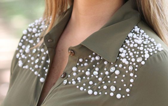 customiser chemise aavec perles 5