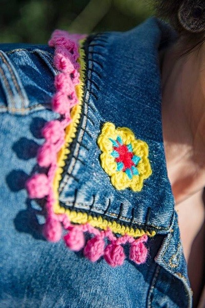 customiser des vestes en jean avec du crochet 10