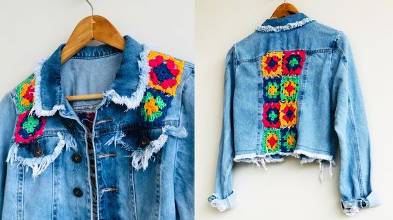 customiser des vestes en jean avec du crochet 11