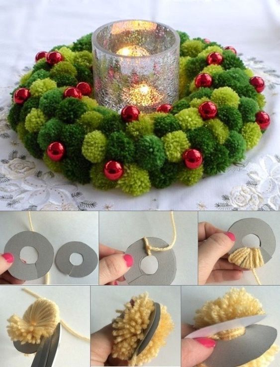 decoration de natal avec pompons