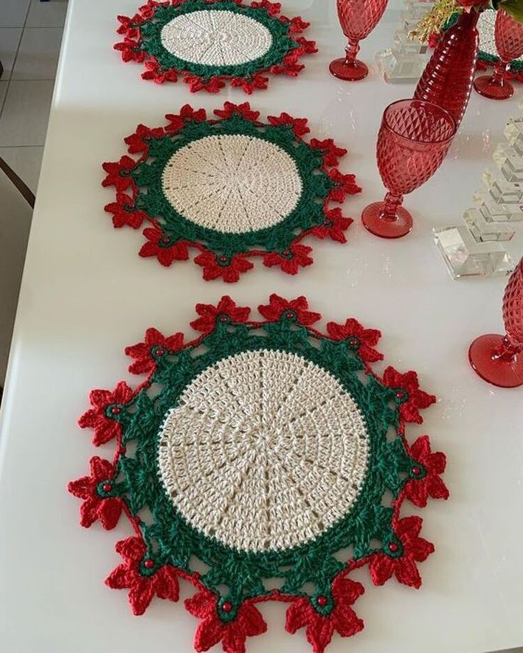 decoration table de noel au crochet 7