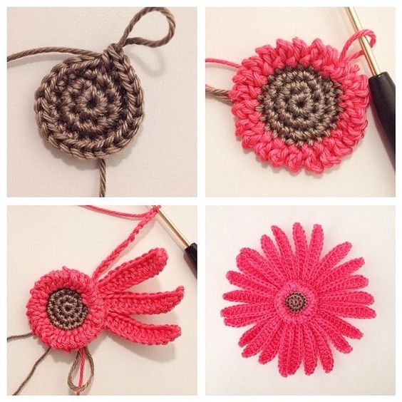 diagramme au crochet de fleurs de gerbera tuto facile 8