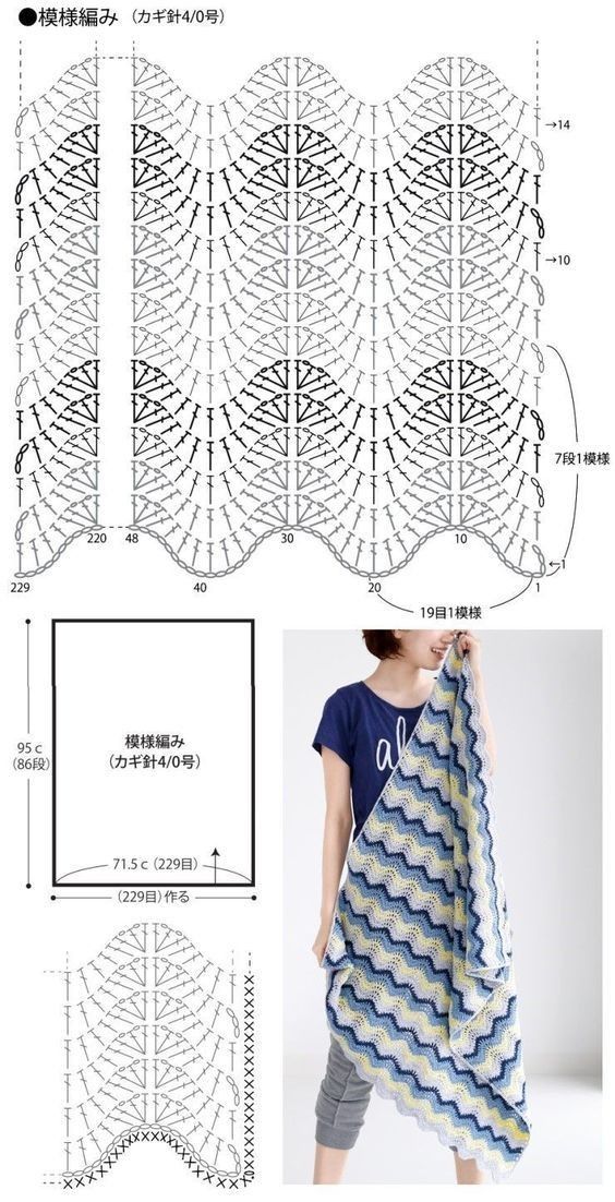 diagramme motif chevron crochet 5