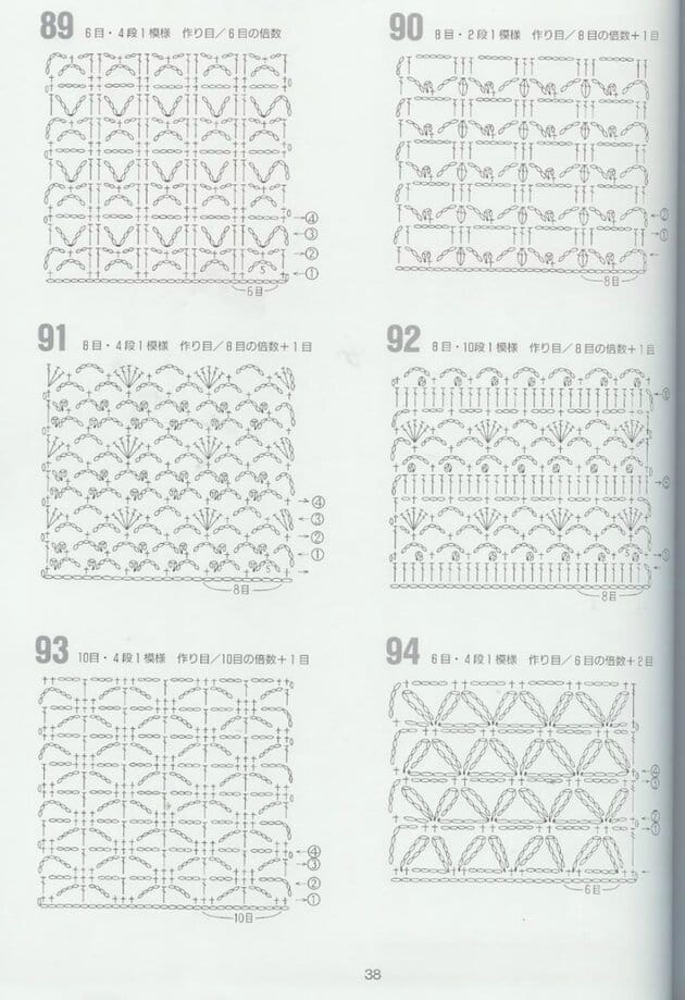 diagrammes de dizaines de points au crochet 8