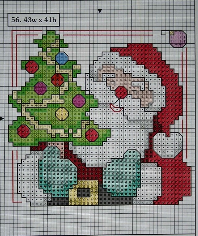 diagrammes de sapin de noel au point de croix 10