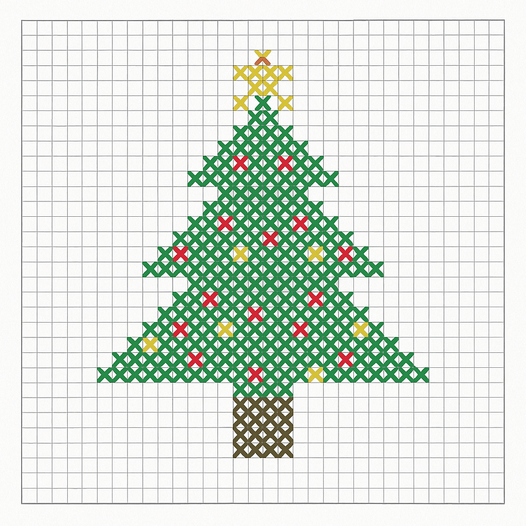 diagrammes de sapin de noel au point de croix 5