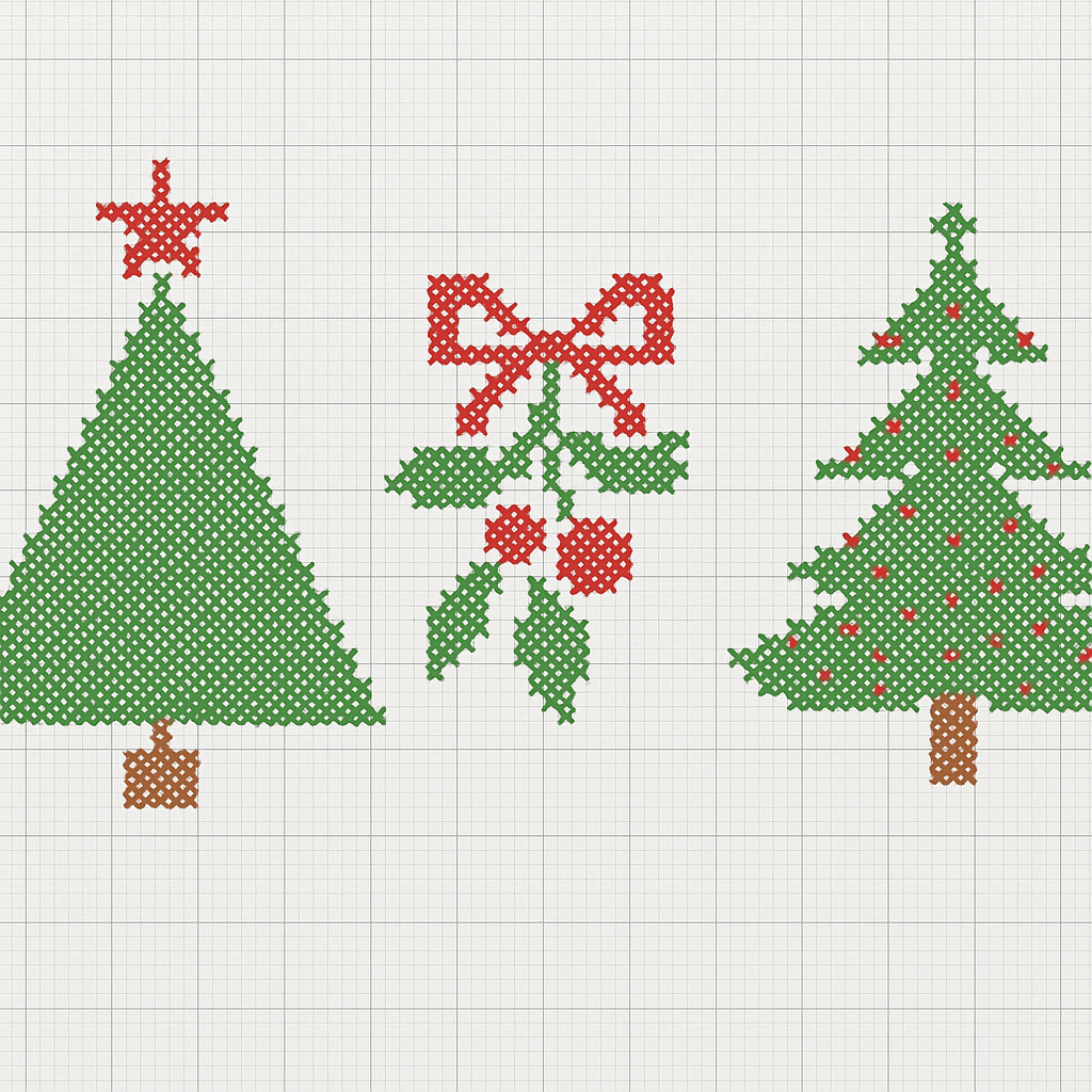diagrammes de sapin de noel au point de croix 6