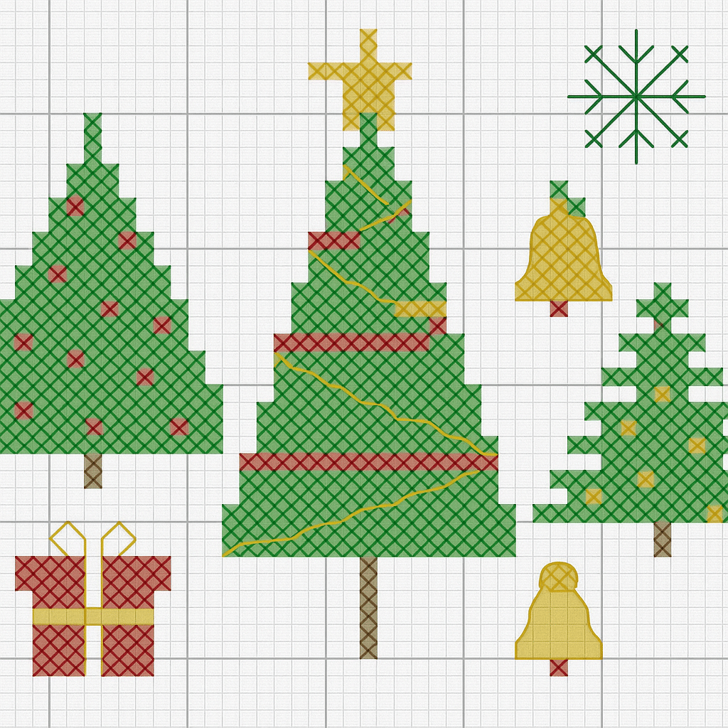 diagrammes de sapin de noel au point de croix 8
