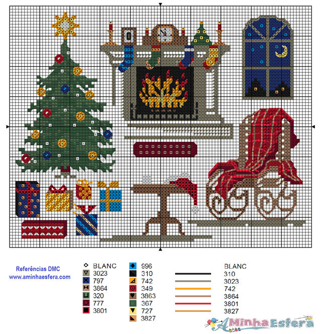 diagrammes de sapin de noel au point de croix 9