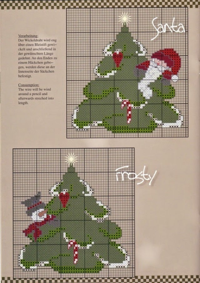 diagrammes de sapin de noel au point de