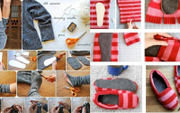 DIY : Chaussons chaussettes dans un pull à recycler