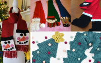 Écharpes au crochet inspirées de Noël