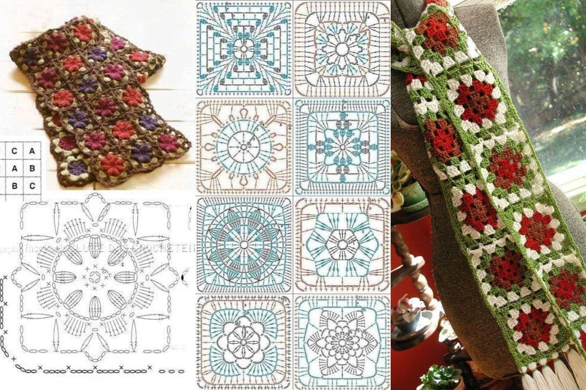 echarpes realisees avec des carres au crochet 5