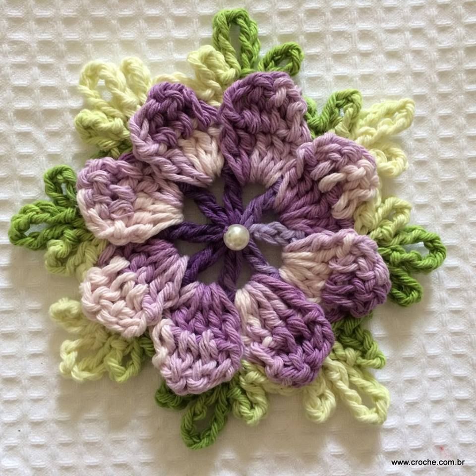 fleur au crochet Pinwheel 8
