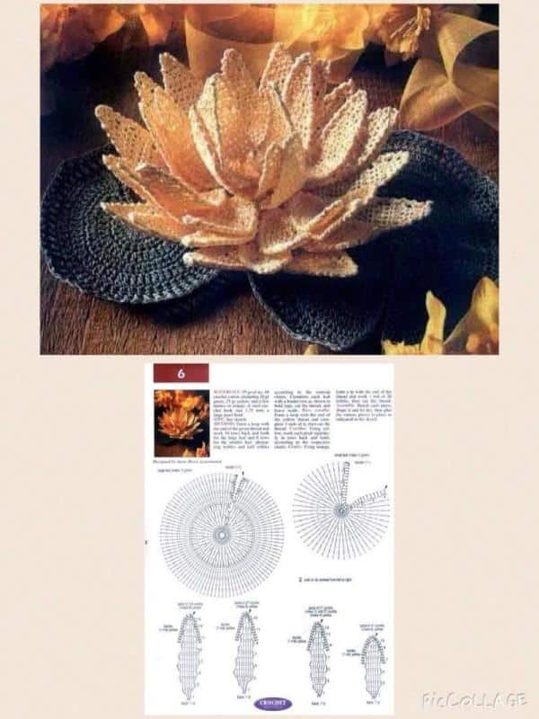 fleur de lotus au crochet 2