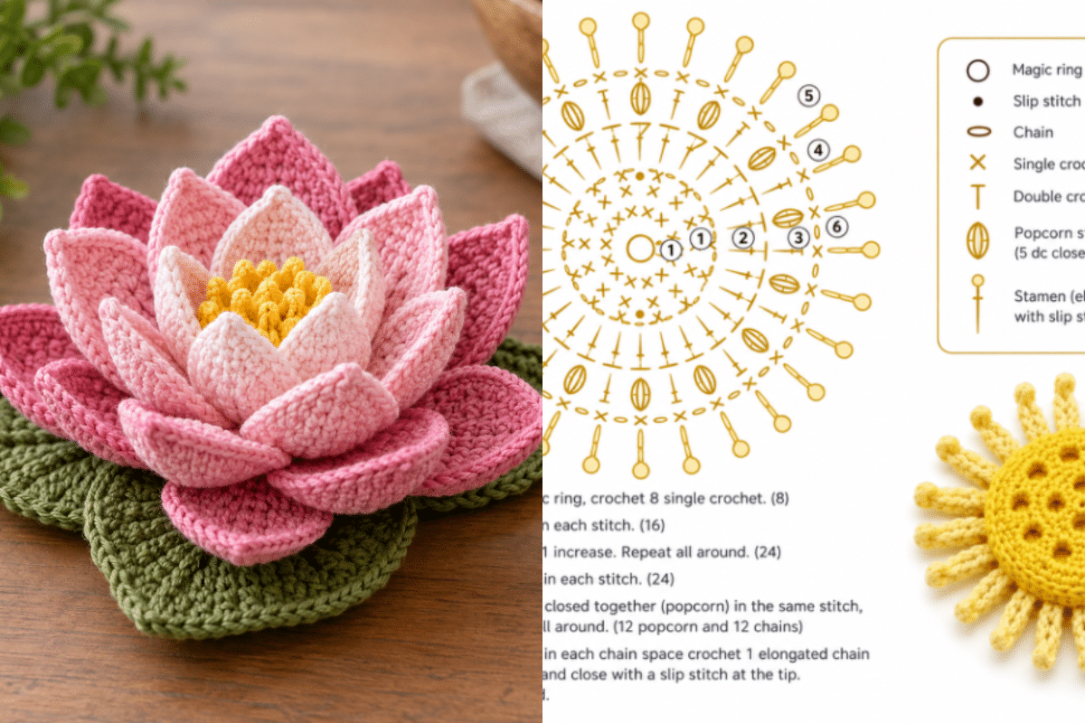 fleur de lotus au crochet