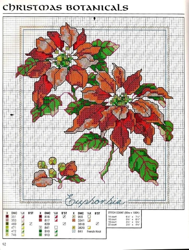 fleur de noel au point de croix 5