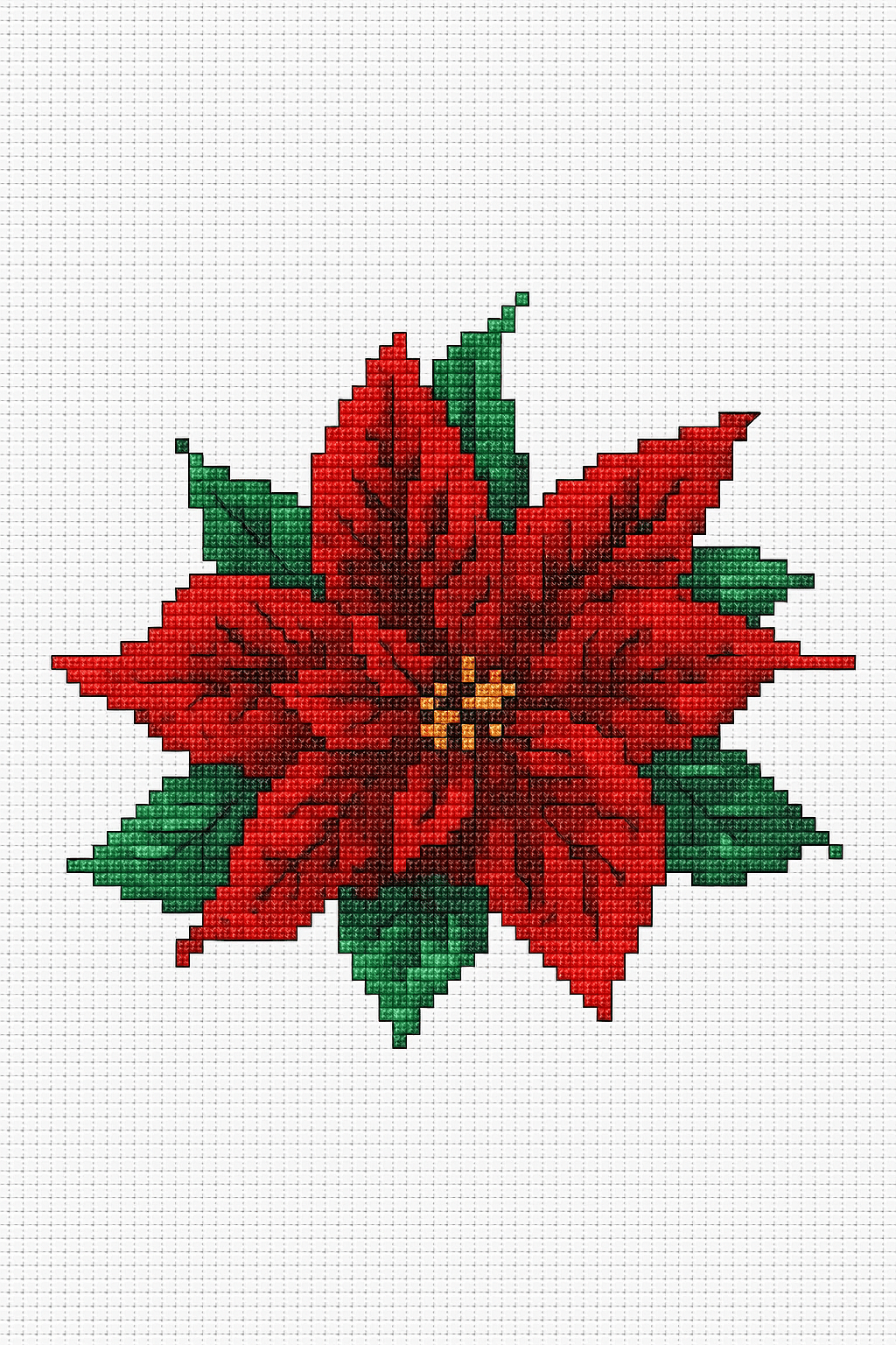 fleur de noel au point de croix 6
