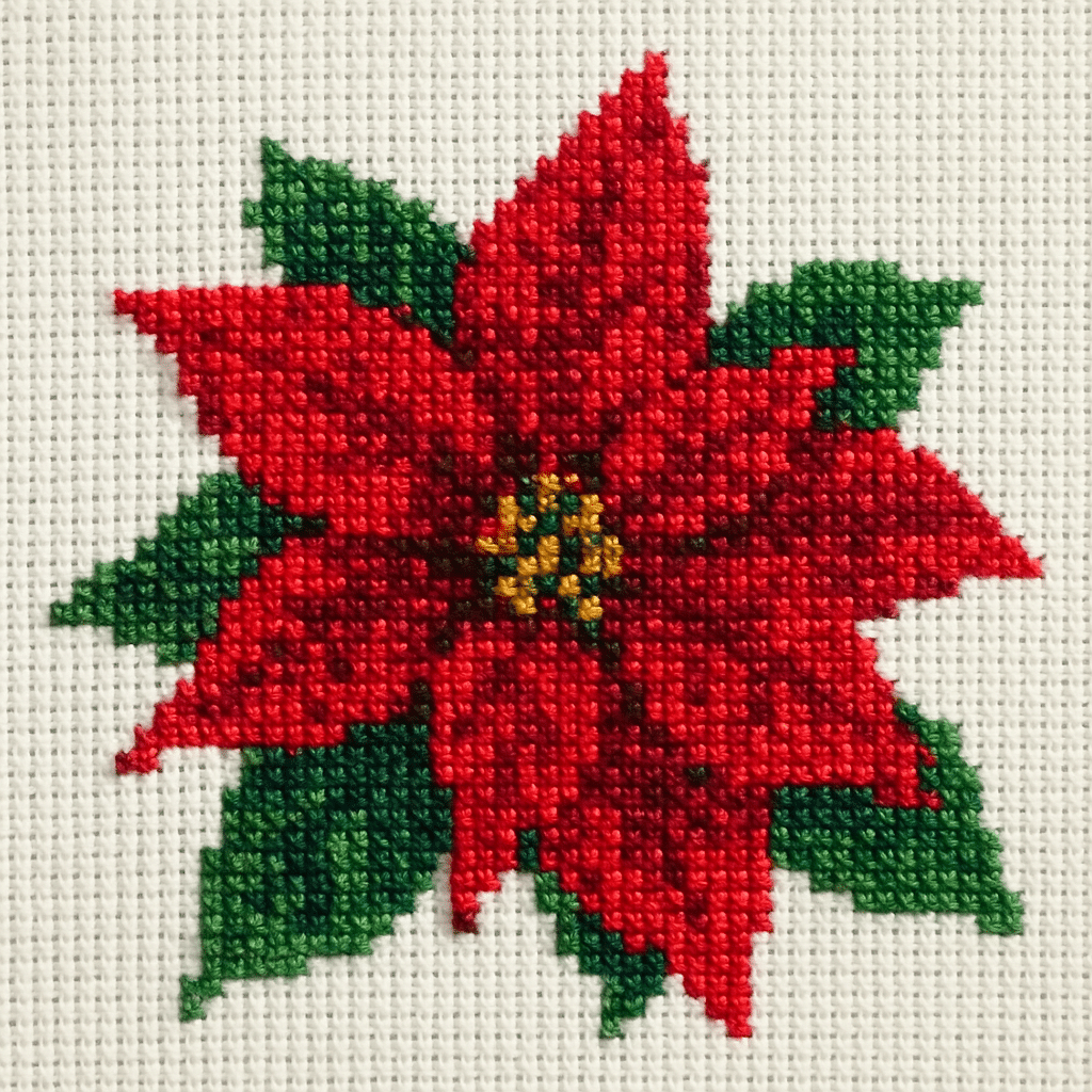 fleur de noel au point de croix 7