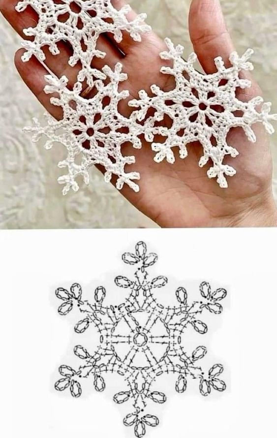 flocon de neige au crochet graphiques 1