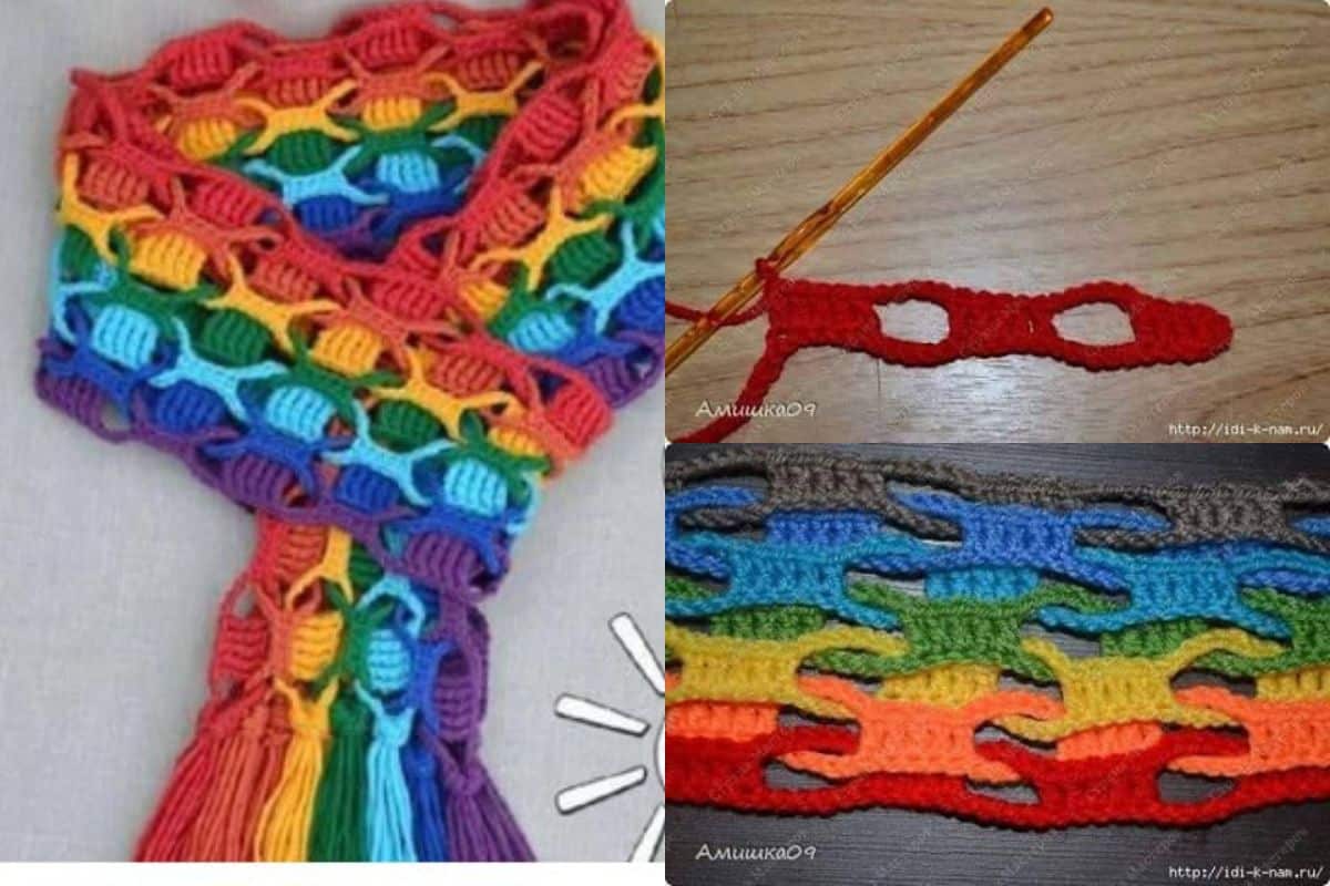 foulard colore facile au crochet 1