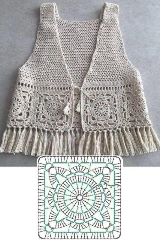 gilets courts au crochet 3