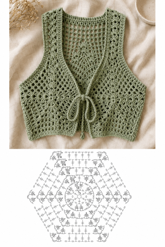 gilets courts au crochet