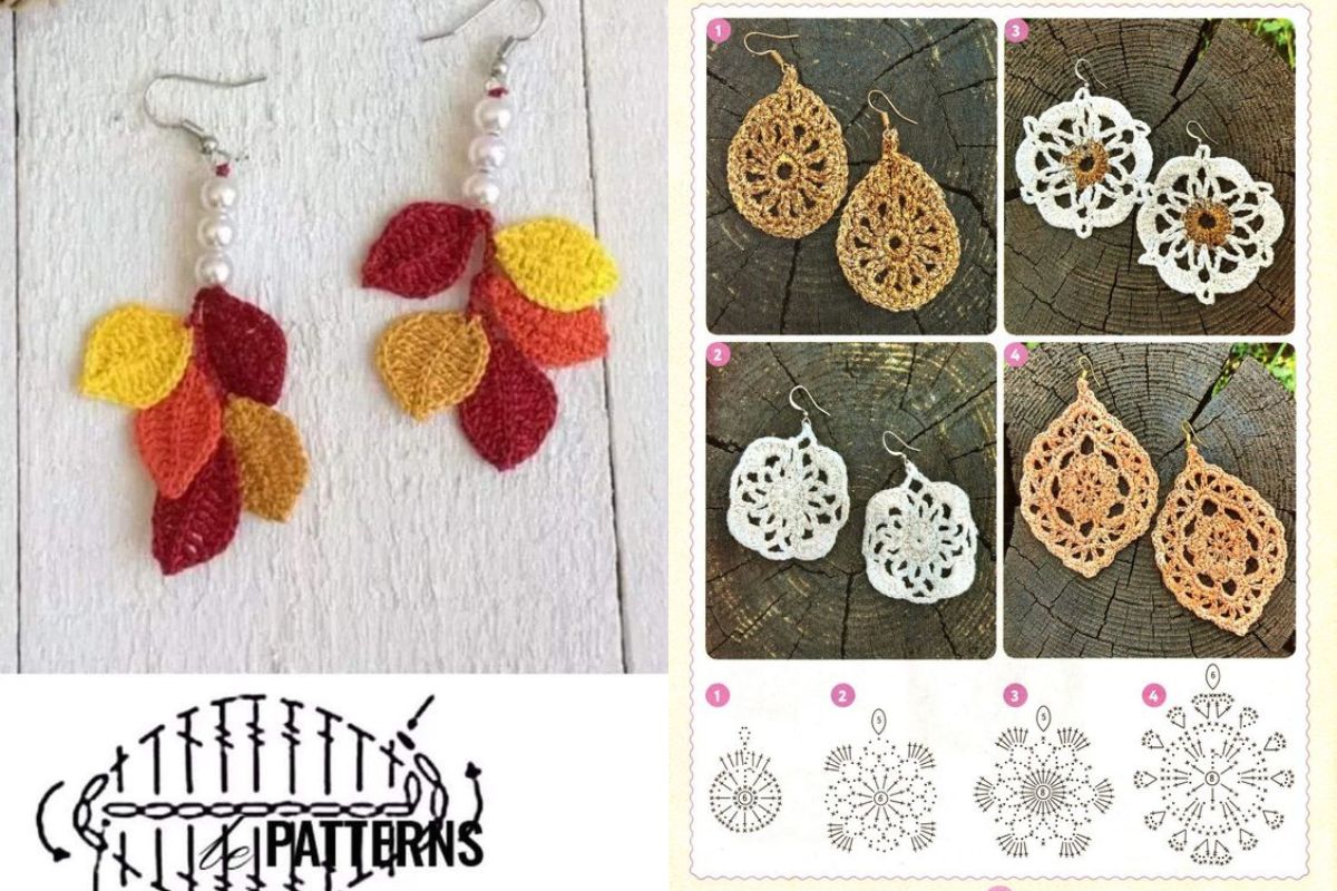 graphiques de boucles oreilles automne au crochet 7