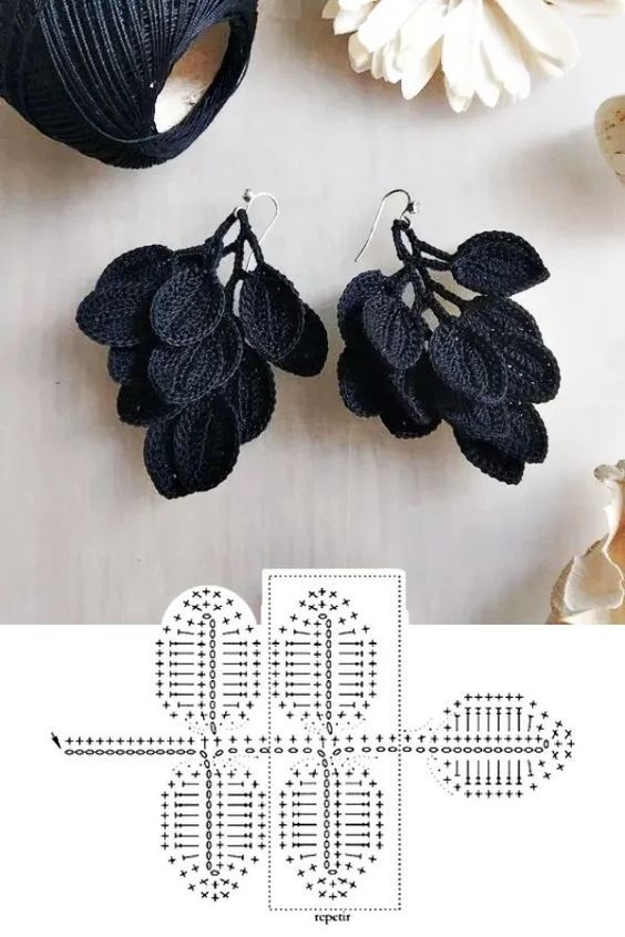 graphiques de boucles oreilles automne au crochet 8