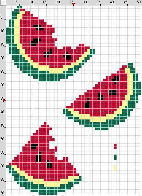 graphiques de fruits au point de croix 1