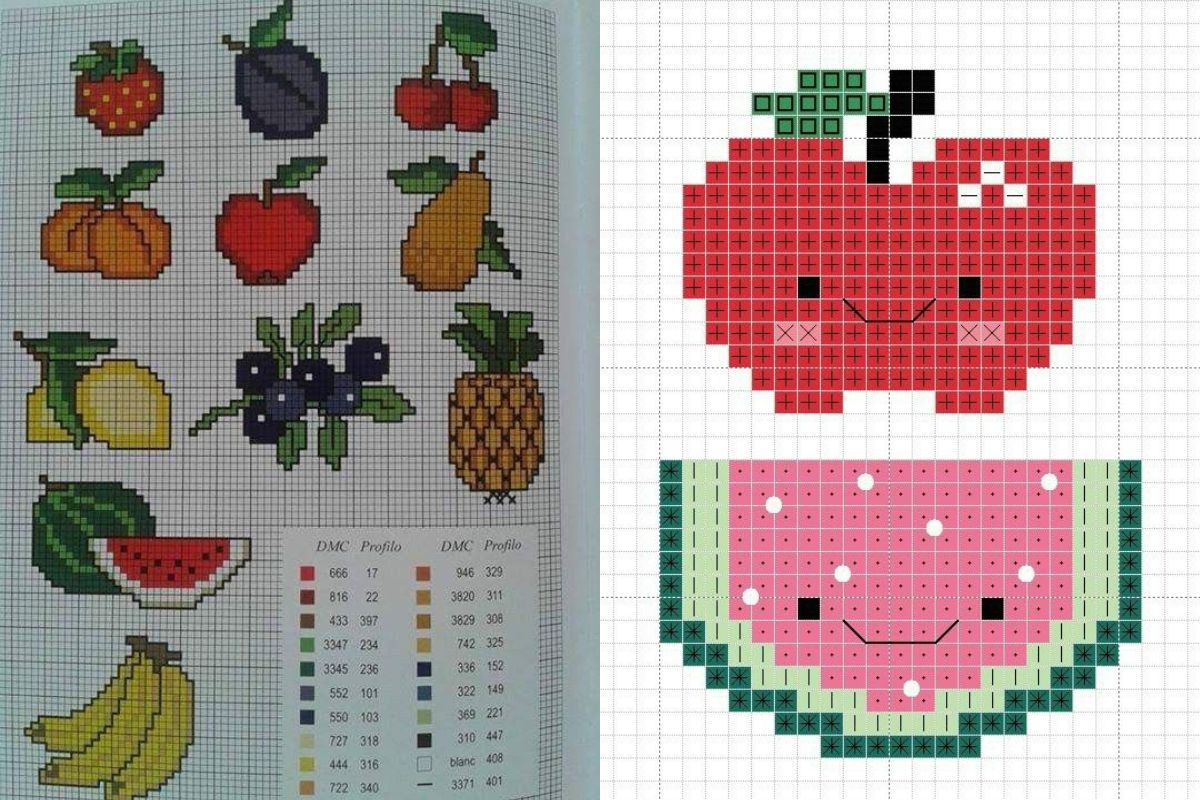 graphiques de fruits au point de croix 10