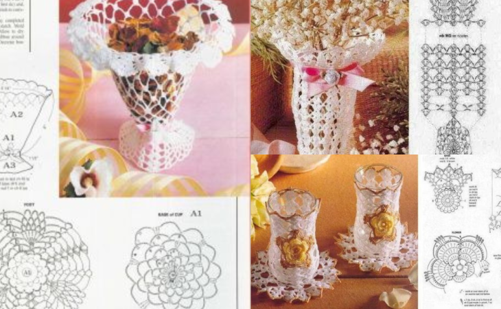 Graphiques de mini vase au crochet