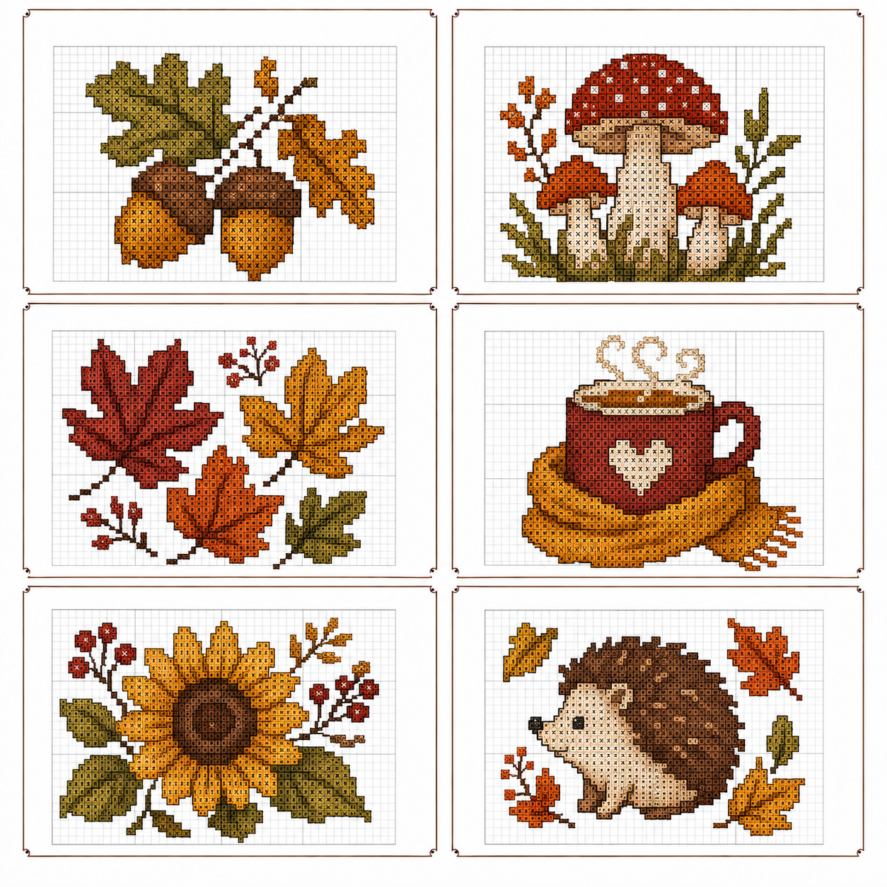 grille de point de croix sur le theme de automne 5