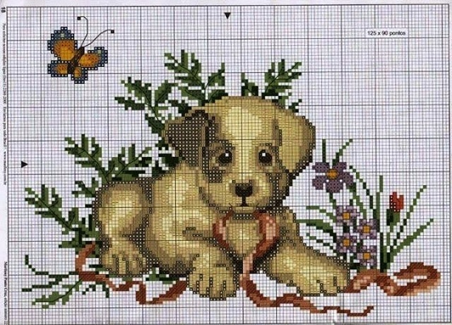 grilles de point de croix chiens 3